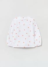 Ovs Cotton Shirt With Small Flowers Embroidery